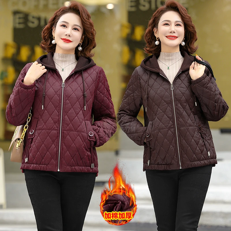 妈妈冬装短款PU皮棉衣外套2024新款洋气中老年女时尚软皮休闲夹克