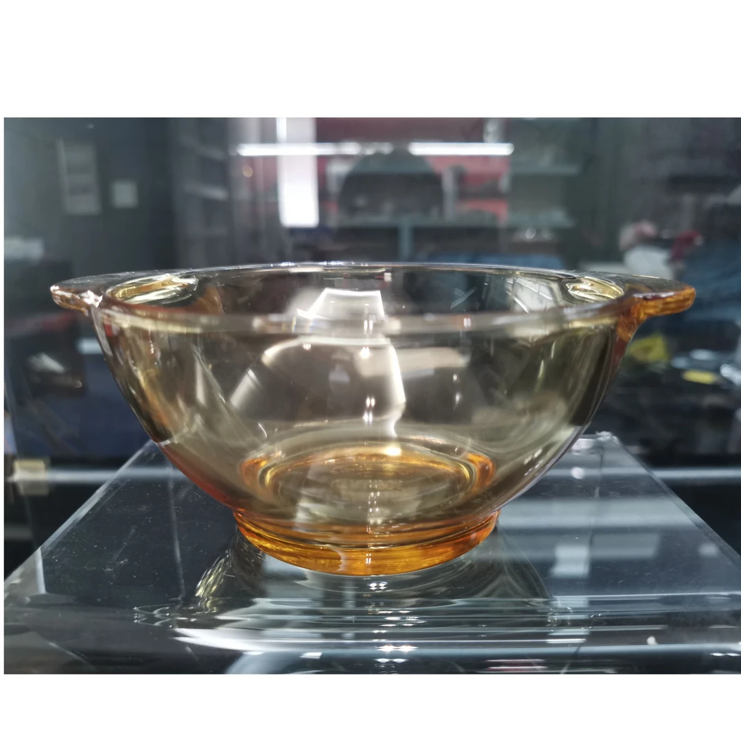 玻璃餐具高硼琥珀茶色双耳碗（2只）