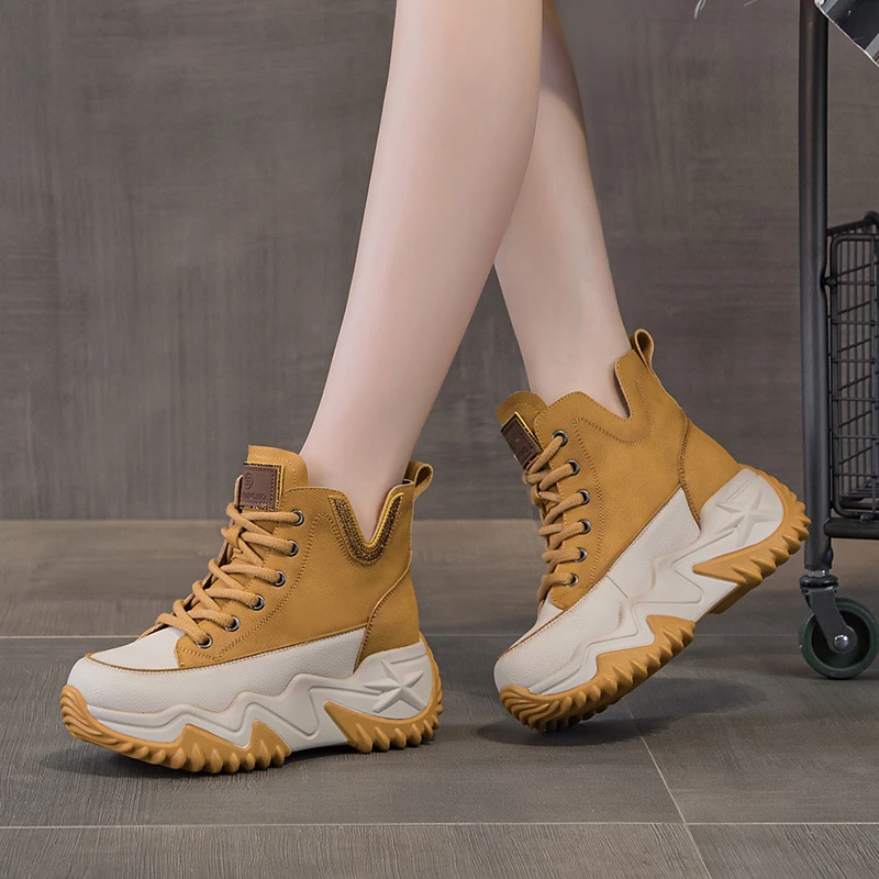 增高7cm厚底老爹鞋女松糕底2024年秋季新款运动休闲鞋子轻便女鞋