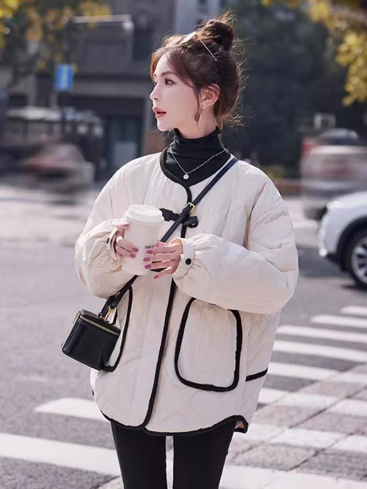 【粉丝专享】小香风短款羽绒服女冬新款时尚宽松新中式外套054