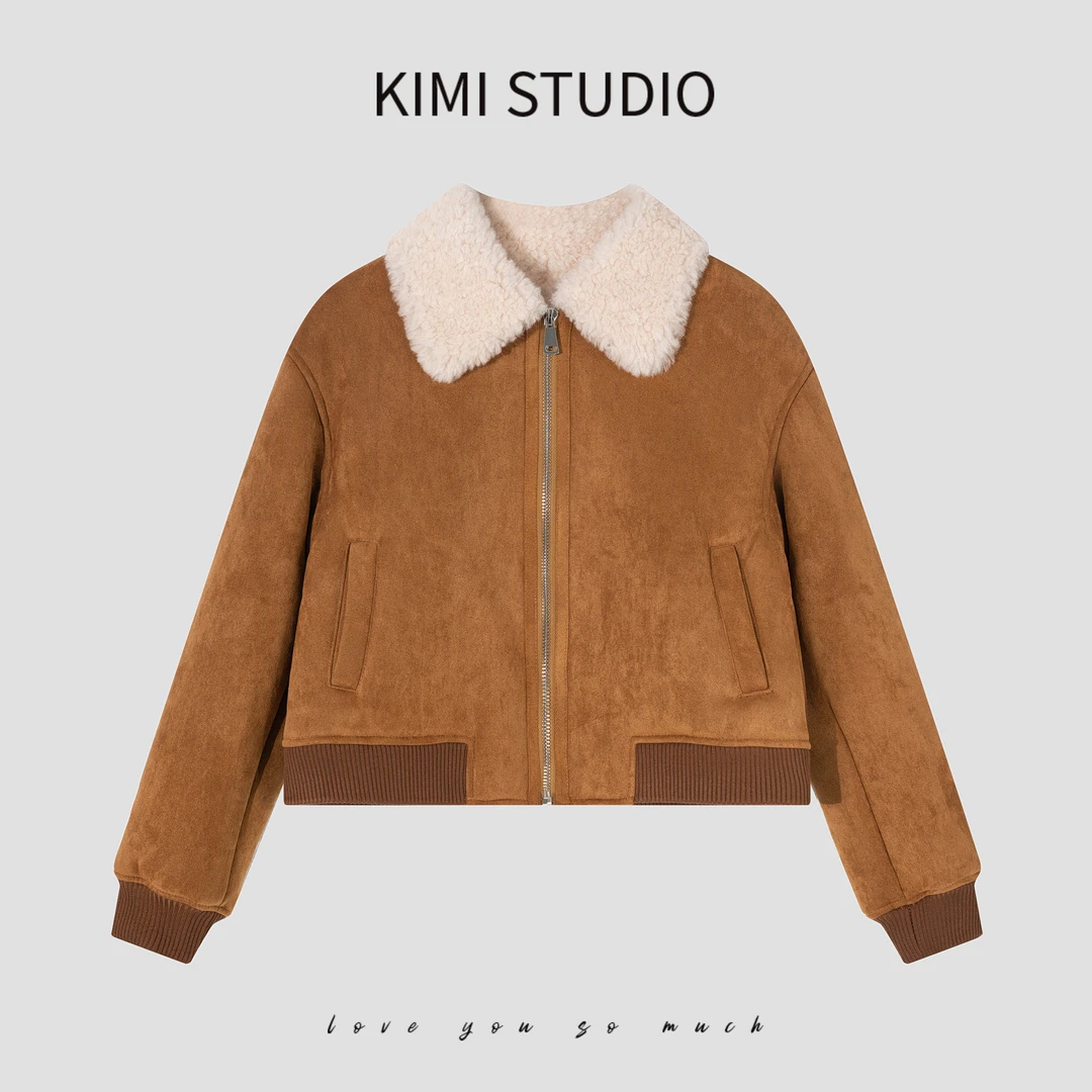 100%羊毛翻领机车夹克一体外套  AW2312310