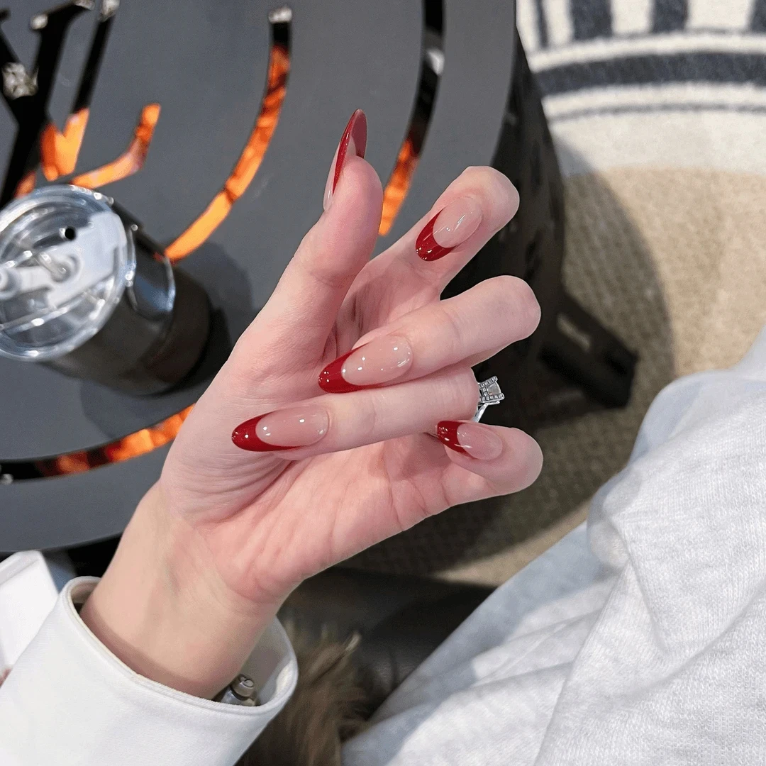 【CL的红底鞋】高级感法式穿戴甲过年款穿戴甲式指甲贴新年美甲婚甲