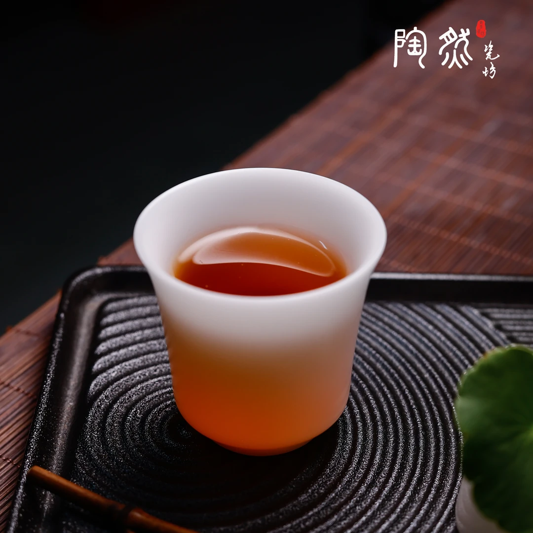 陶然瓷坊/白瓷素烧冰种玉瓷风铃杯/客杯/风铃杯