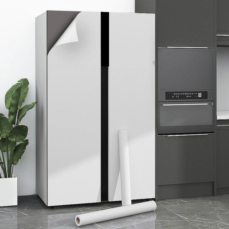 高端冰箱贴纸全贴壁纸翻新贴自粘防水防油双开门冰柜改色专用贴膜