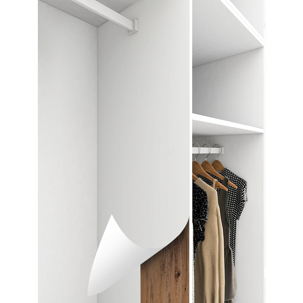 肤感白色衣柜贴纸防潮加厚自粘衣橱改色翻新柜子里面内部专用垫纸