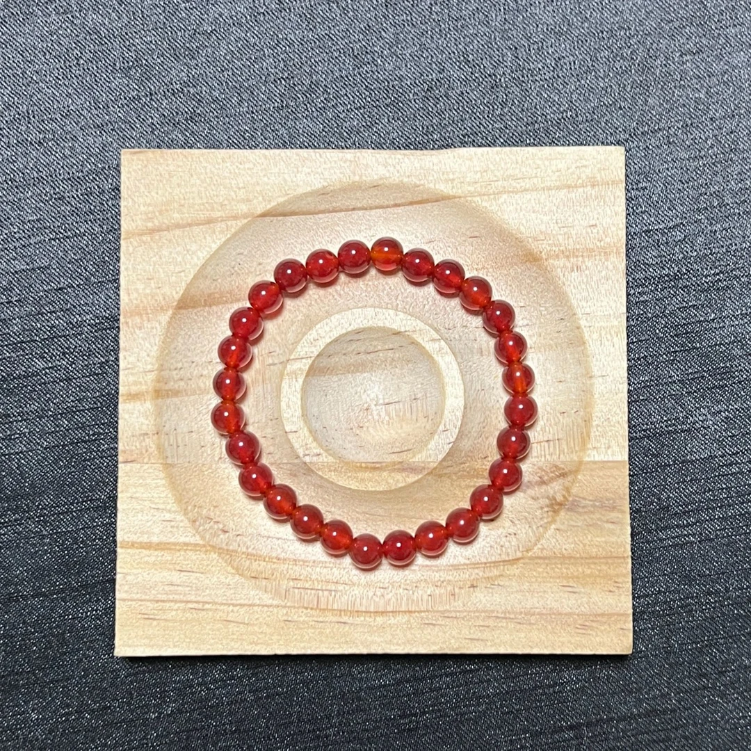 工厂严选6mm酒红珠子手串
