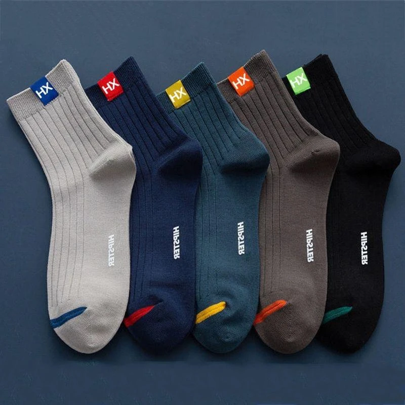 诸暨袜运动袜子男款抗菌防臭吸汗透气运动中筒袜休闲潮流百搭商务