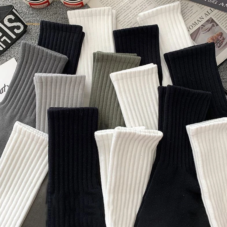 诸暨袜子男款秋冬男士中筒袜春秋冬百搭长袜防臭吸汗透气运动潮袜