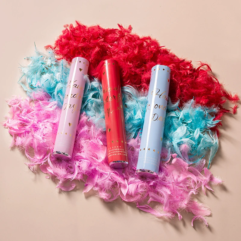 小钢炮羽毛鞭炮礼花二踢脚儿童礼炮手持喷花筒乔迁生日烟婚礼礼