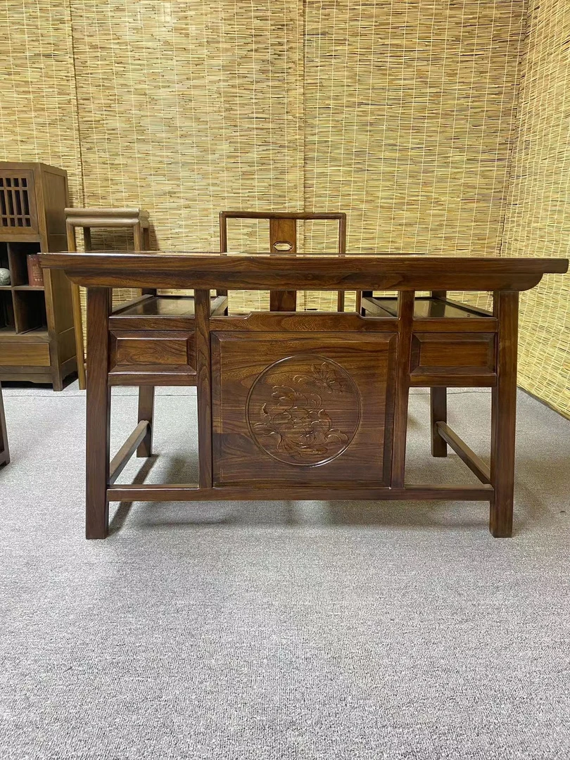 新中式简约禅意办公室茶桌椅两用客厅家用阳台茶桌实木泡茶桌