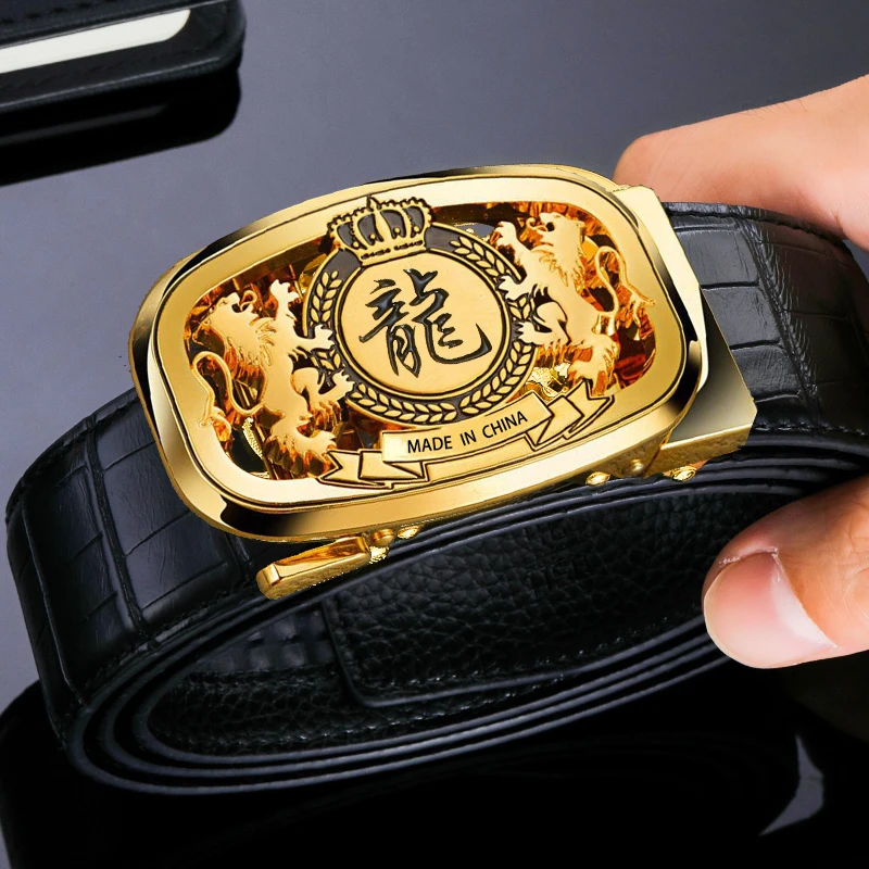 男士皮带自动扣商务休闲百搭潮流中青年腰带男款个性裤腰带高档