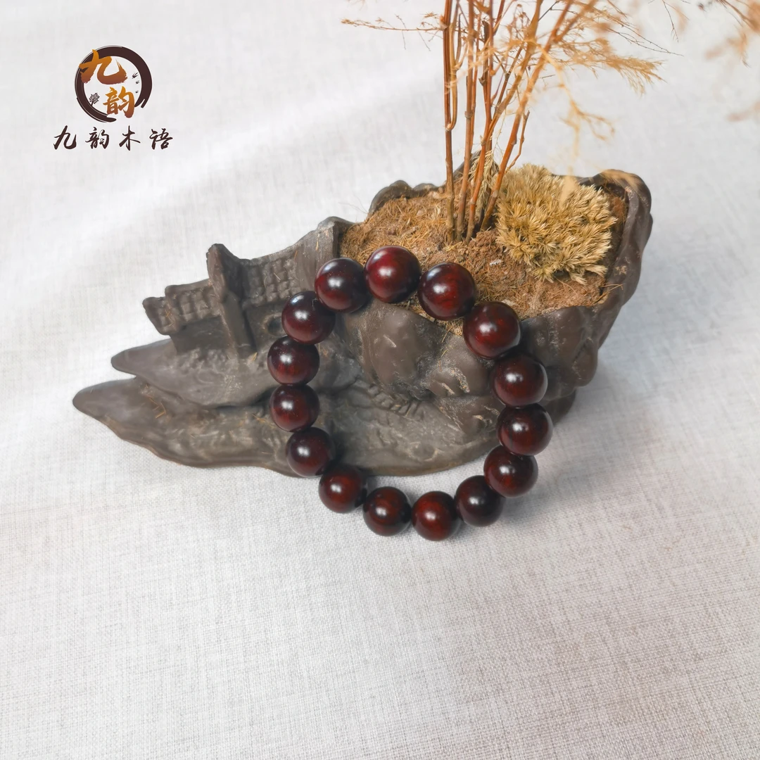 【九韵木语】印度小叶紫檀1.5带星款手串 文玩 XY15071