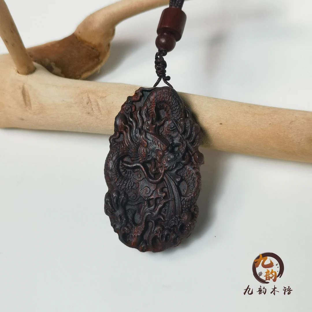 【九韵木语】缅甸降真香 龙牌5*3吊坠 JZX35022