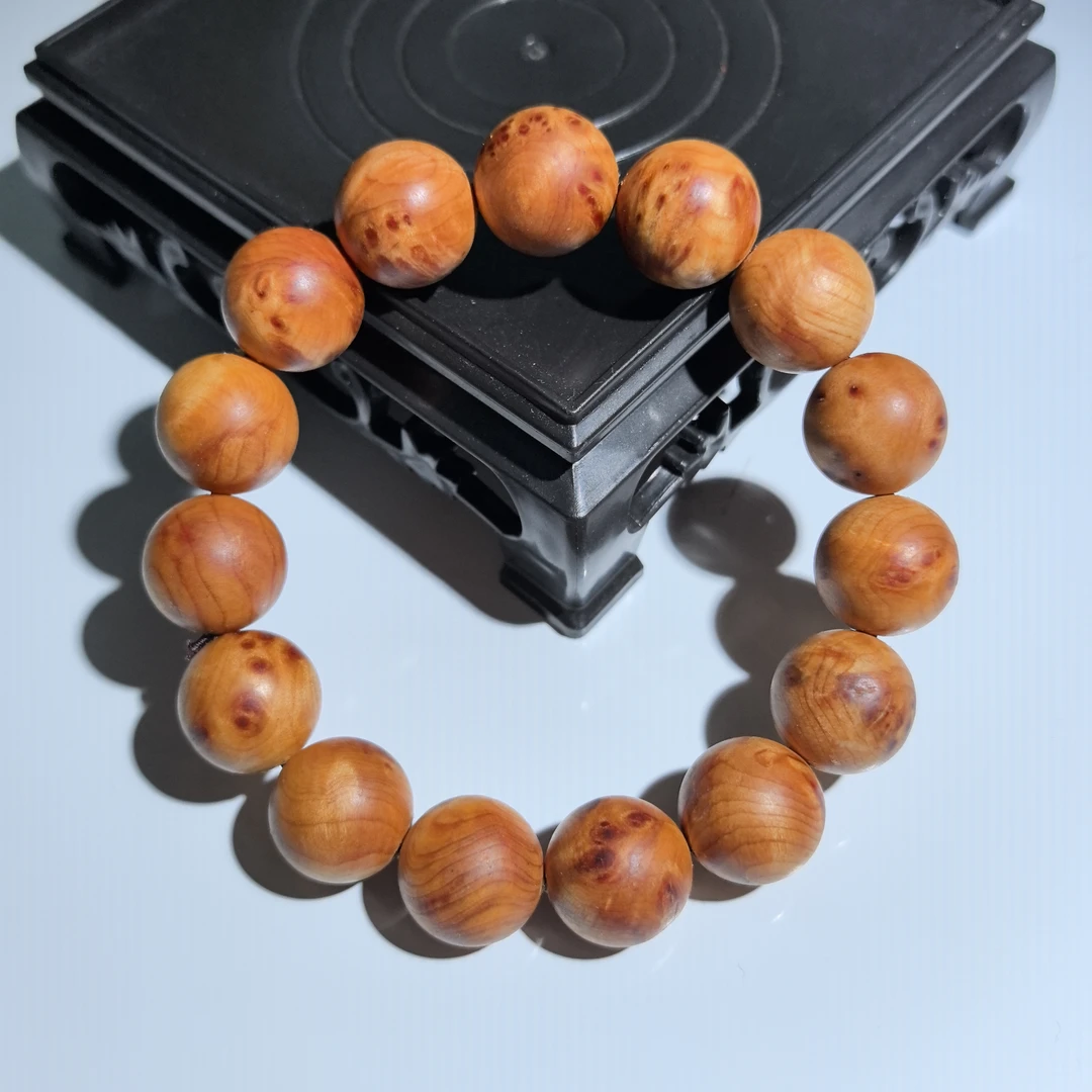 【九韵木语】崖柏1.5粗抛瘤疤手串 瘤疤 文玩手串 YB30388