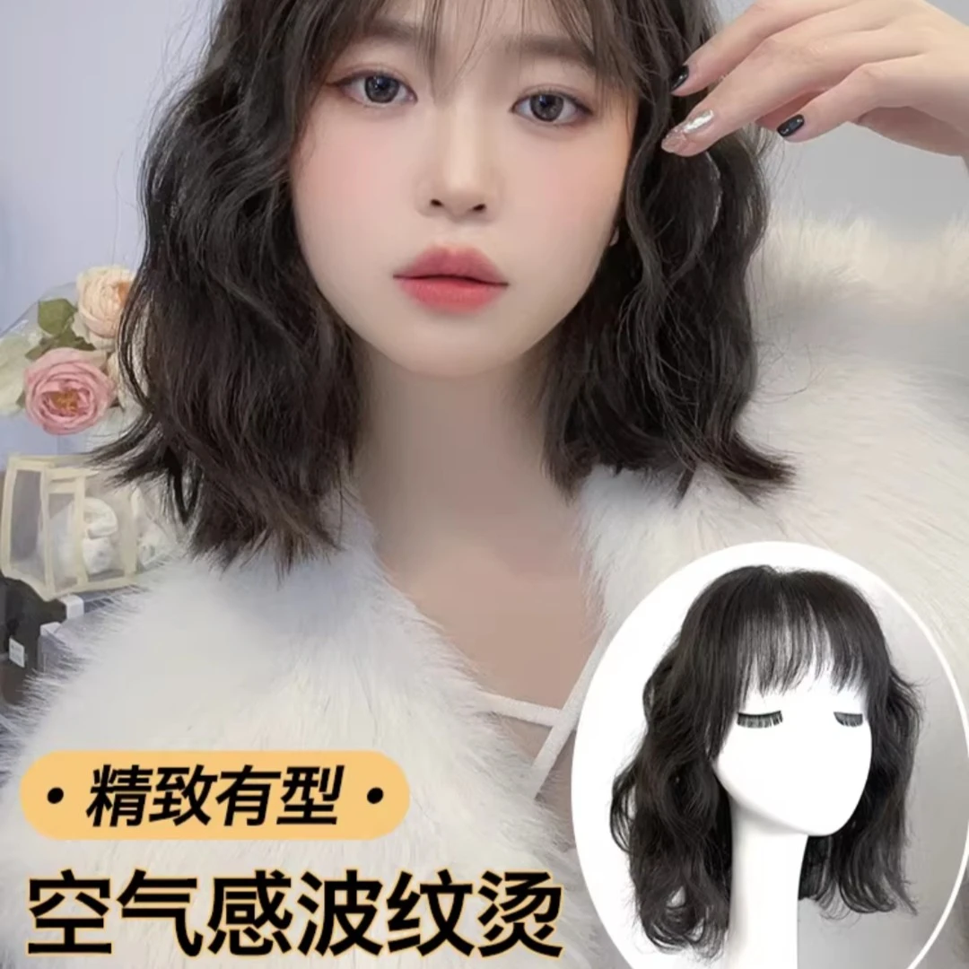 真人发全头套-蛋蛋卷时尚款卷发大头皮可以分缝真发丝全头套女款