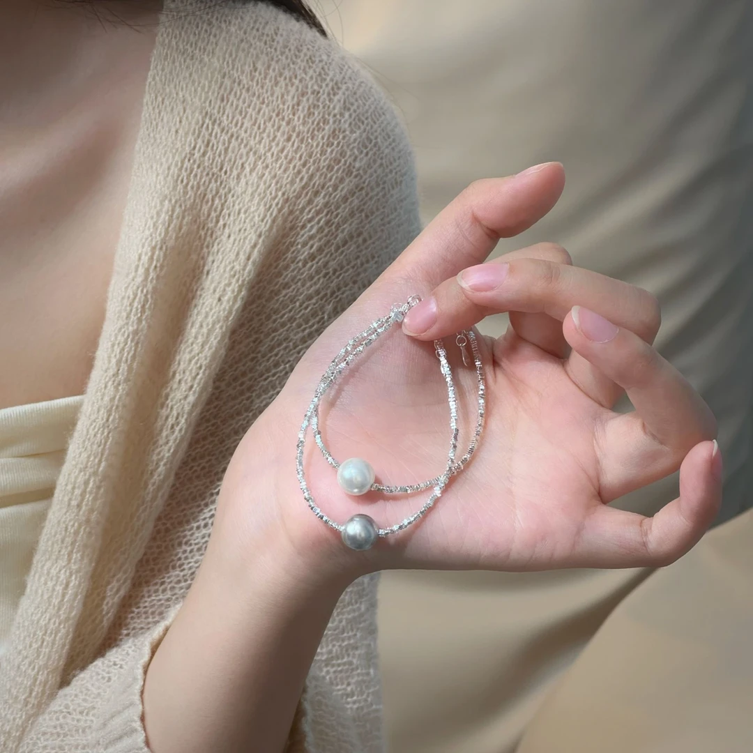 早兰 925银仿珍珠手链 【玖兮手链】S925银手链时尚百搭气质轻奢