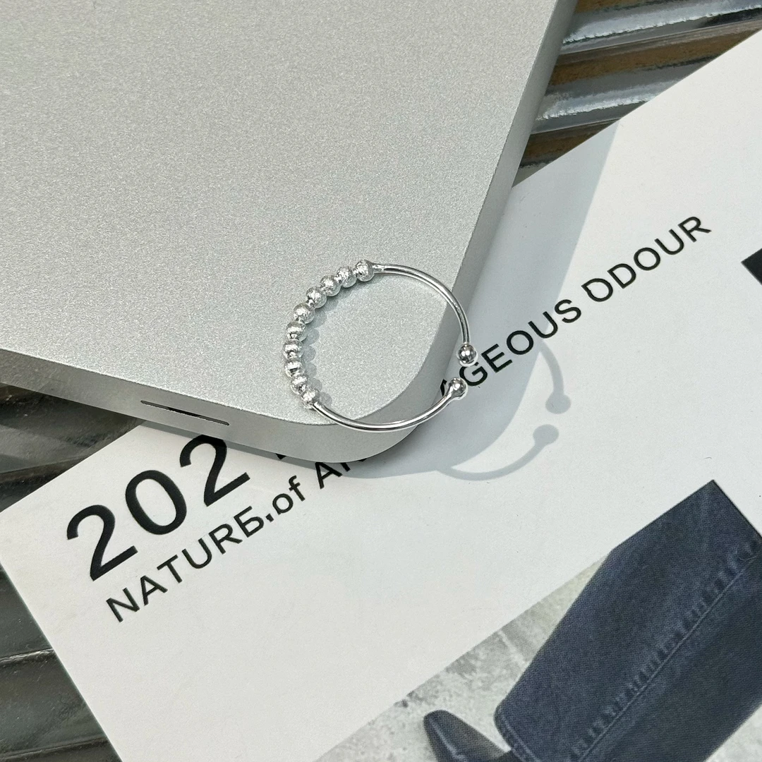 早兰 925银戒指 【星铃戒指】S925银戒指可调节时尚时尚百搭简约