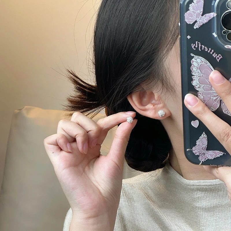 早兰 足银耳饰 【简璃耳钉】足银999轻奢简约个性超仙银耳钉ins