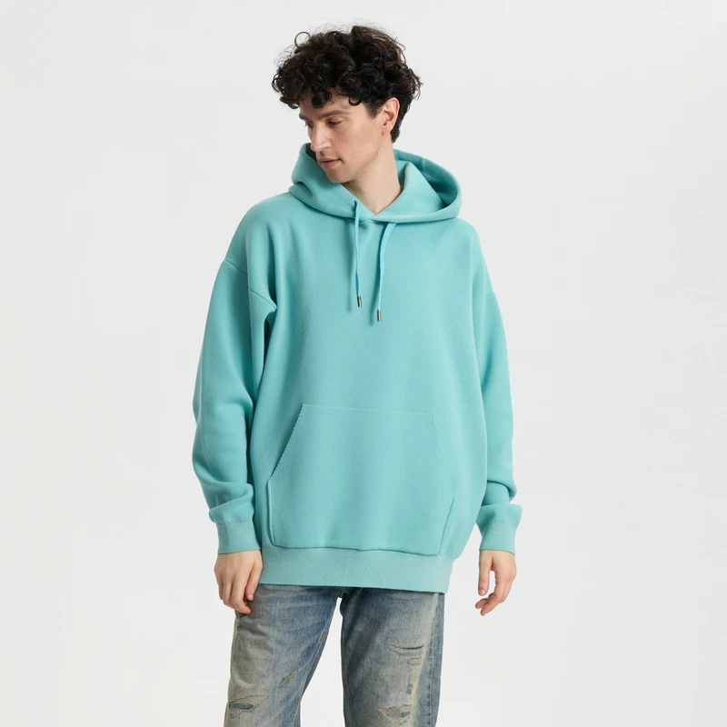 DENHAM男女同款保暖舒适双面针织蓝色灰色卫衣