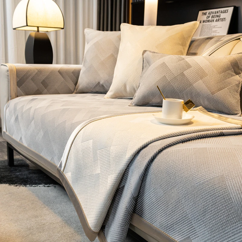 【几何幻影】四季通用简约高档雪尼尔沙发垫坐垫沙发垫防滑四季款