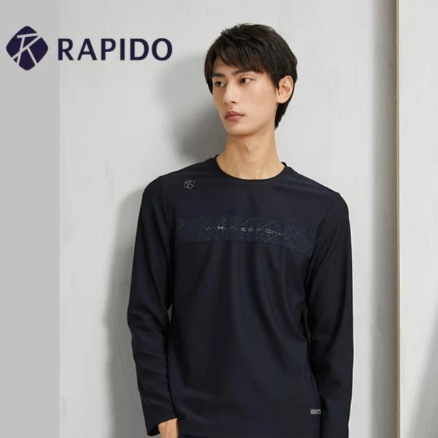 RAPIDO睿必度25冬季男子简洁长袖休闲拼接T恤衫CN3841L02雳霹道