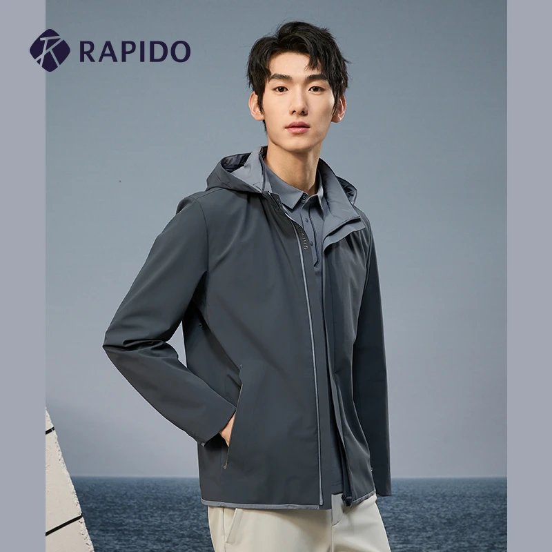 RAPIDO睿必度25春季新品男装休闲可拆卸连帽夹克CN4139U04雳霹道
