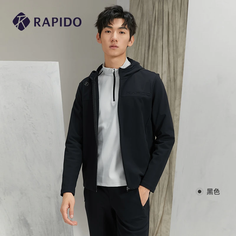 Rapido雳霹道秋季男子细纹夹克休闲连帽外套CN3976G07