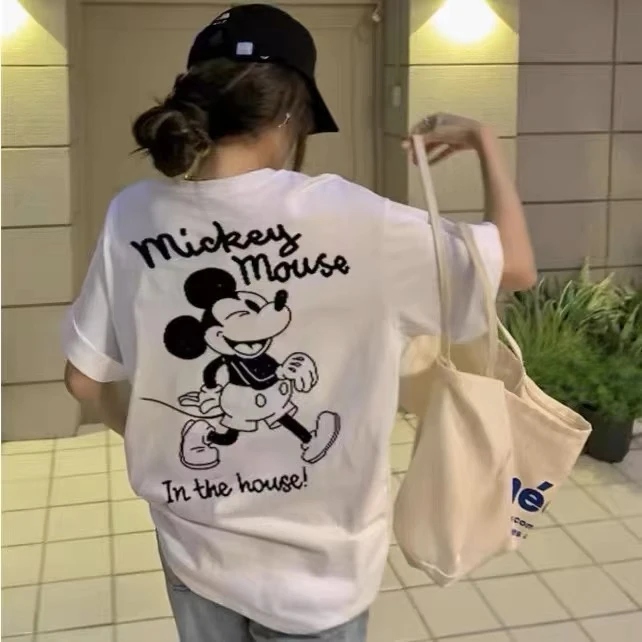 港味ins高级感米奇夏装潮牌百搭T恤洋气女装圆领纯棉短袖T情侣装