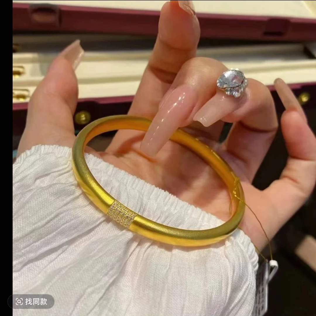 铜合金手镯 微镶拉丝手镯 YD