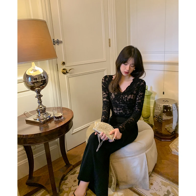 ADA MISS羊毛针织中长款包臀半身裙A字收腰显瘦鱼尾长裙女冬新款