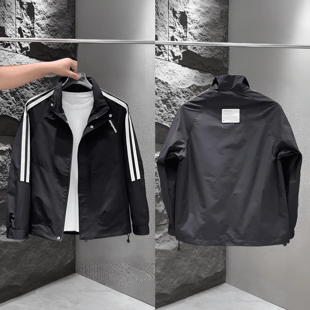 男士新款防风百搭工装立领夹克防晒服男潮流帅气宽松时尚休闲外套