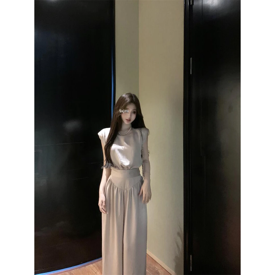 美式韩版小众别致轻奢洋气设计感无袖背心裤子气质设计感小众女夏