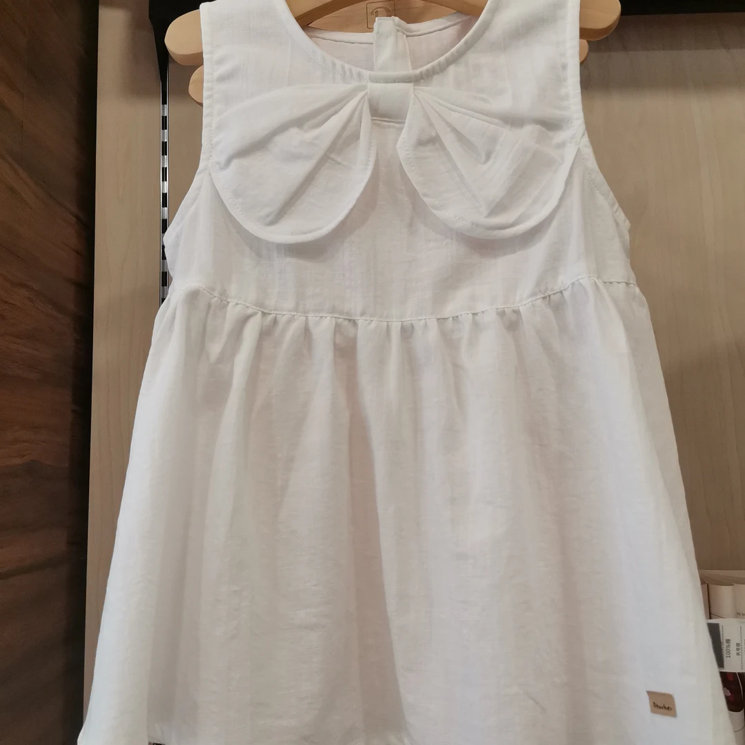 蒂孩儿夏季女宝无袖连衣裙，小公主蝴蝶结