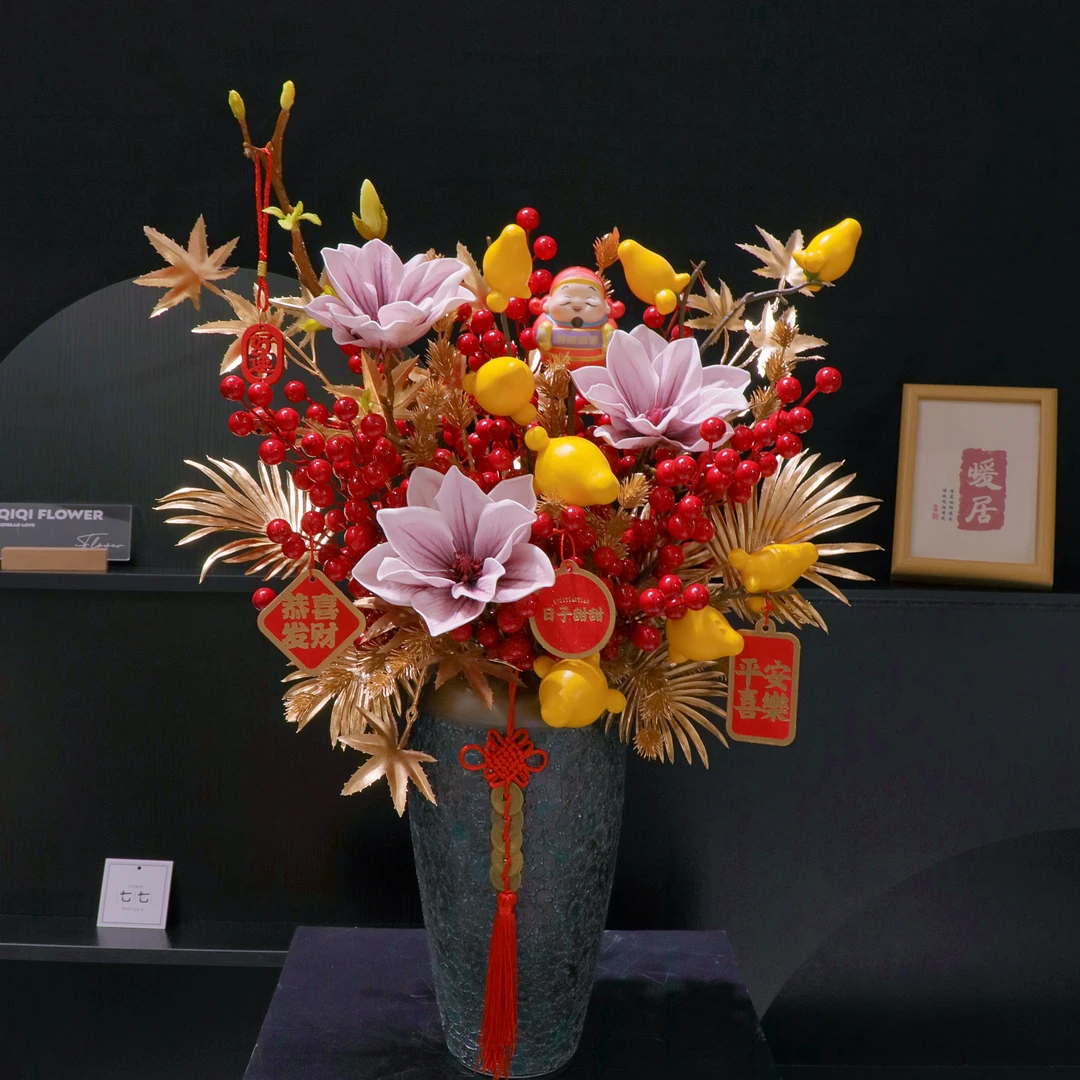 【1帮1】一对陶瓷瓶+材料包不含配件仿真花装饰包装材料