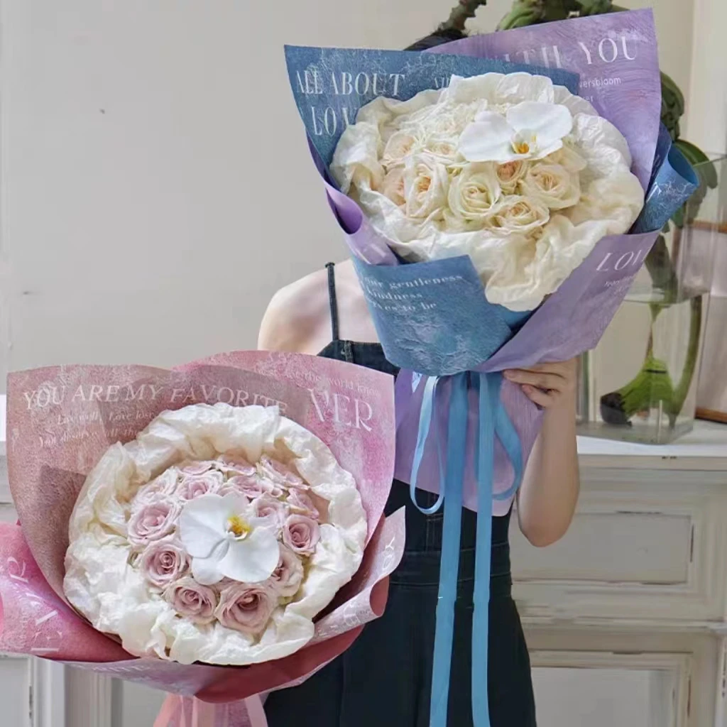 【1帮1】单包英文艺术纸鲜花包装纸手工花材料花店资材批发包花纸