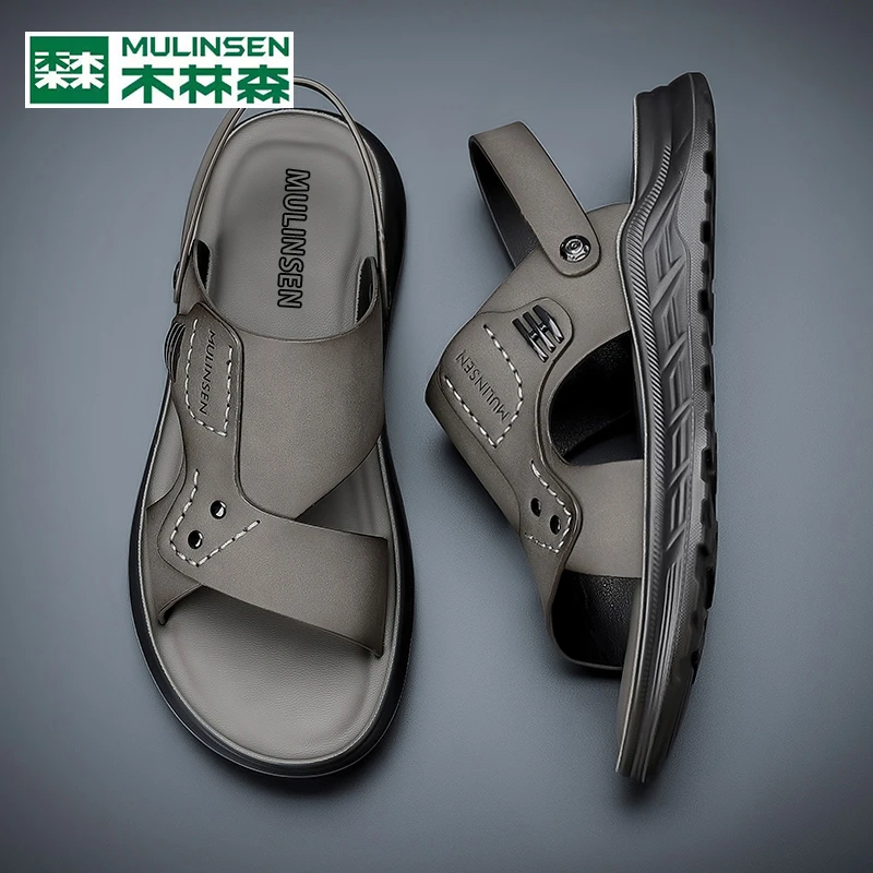 木林森夏季新款清凉时尚休闲透气厚底户外男士开车耐磨沙滩凉鞋男