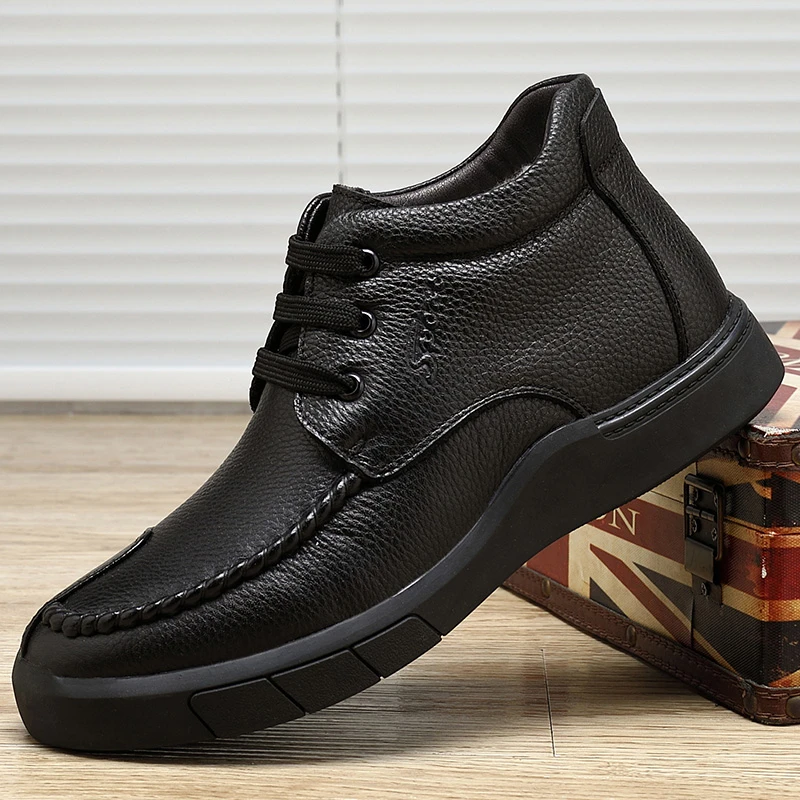 新款东北棉鞋男士冬季舒适运动休闲高帮鞋加绒保暖中老年男士棉鞋