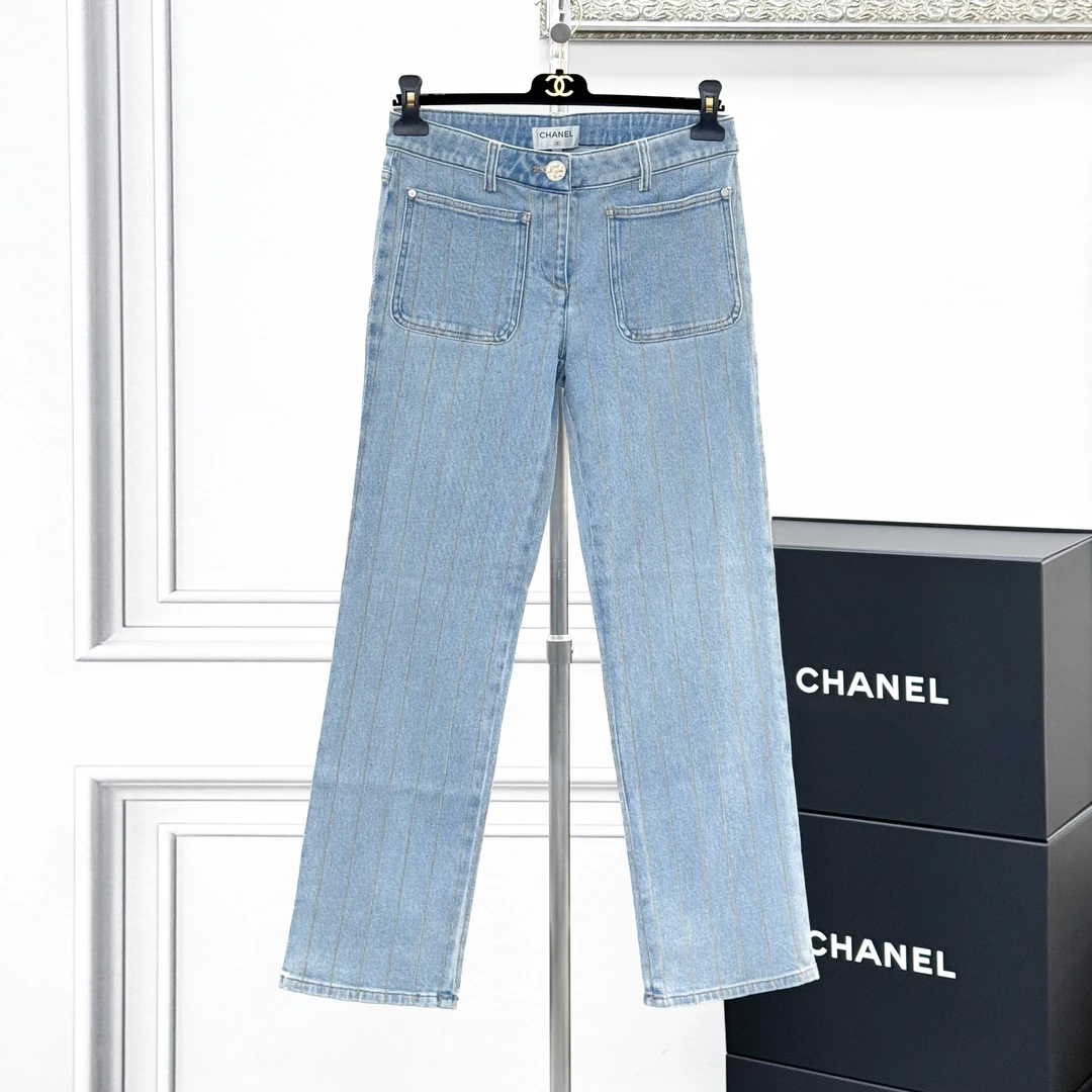 99新 Chanel/香奈儿 38码20P蓝色牛仔裤