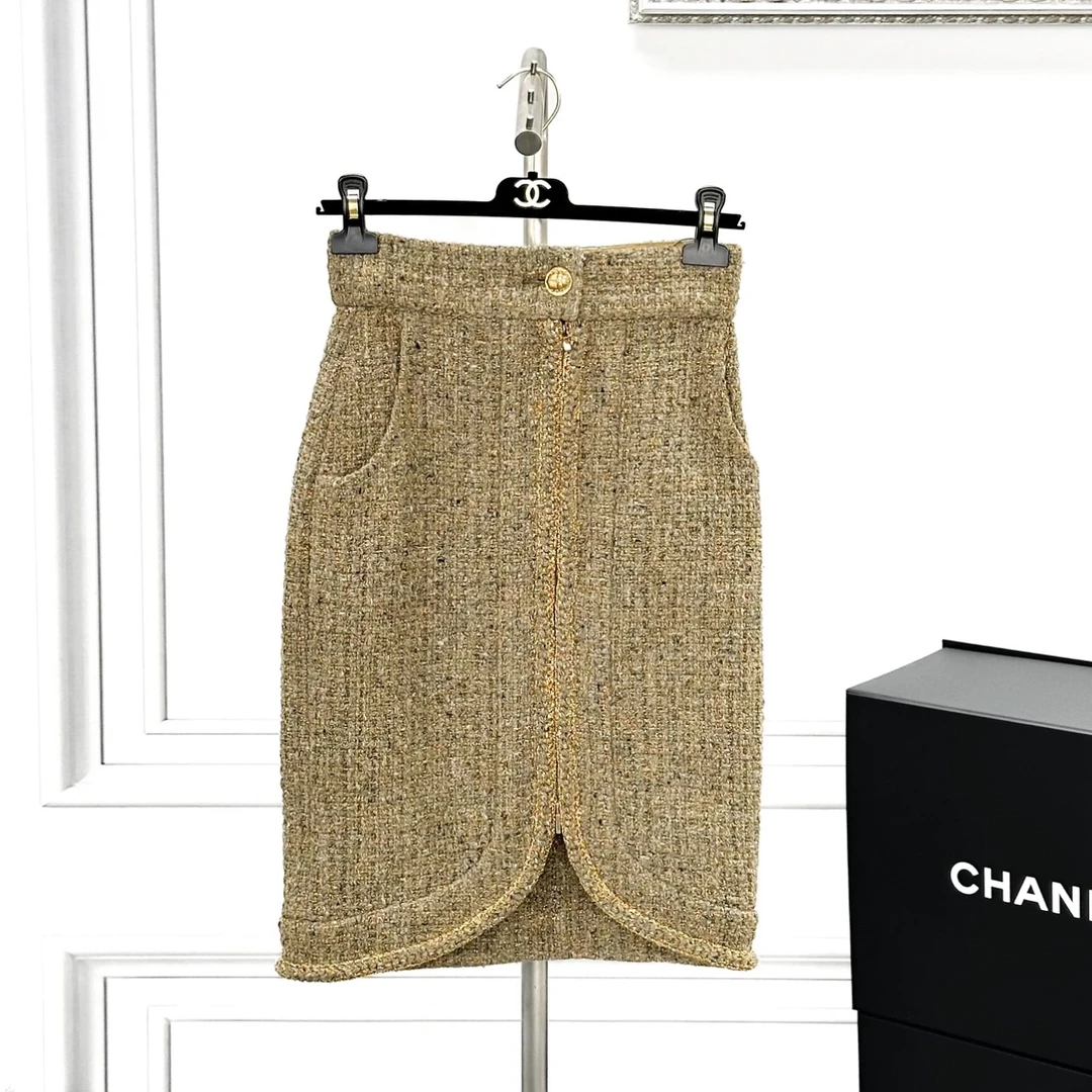 99新 Chanel/香奈儿 34码 埃及系列 金色半身长裙