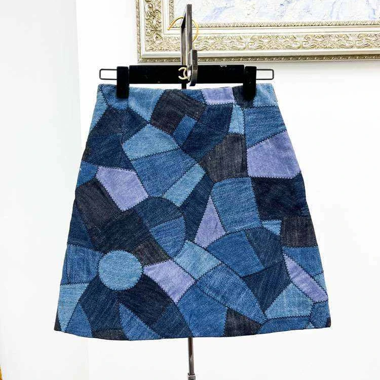 99新 DIOR/迪奥 34码 蓝色 牛仔半身裙