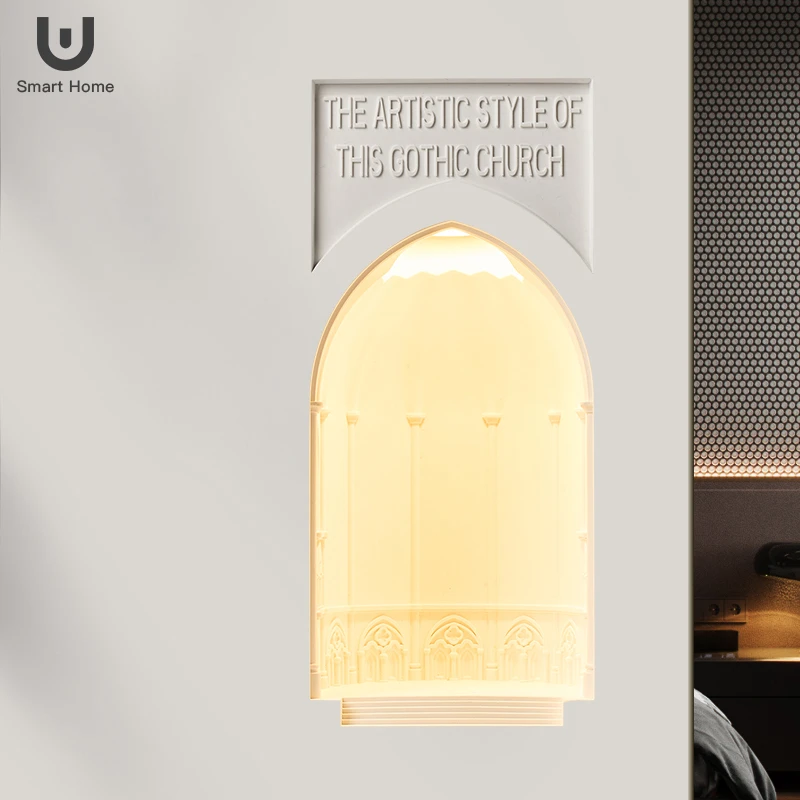 瓦豆哥特式教壁龛石膏灯创意北欧楼梯灯个性客厅酒店过道墙角灯