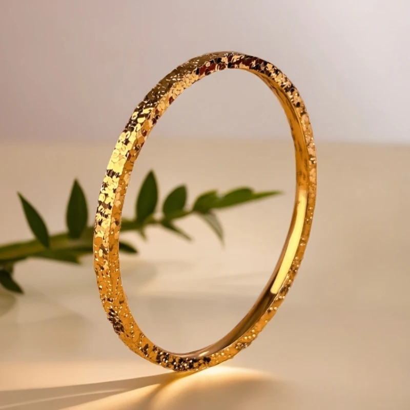 足银手镯 碎碎冰手镯女碎冰冰百搭实心手环单圈礼物送女友素款