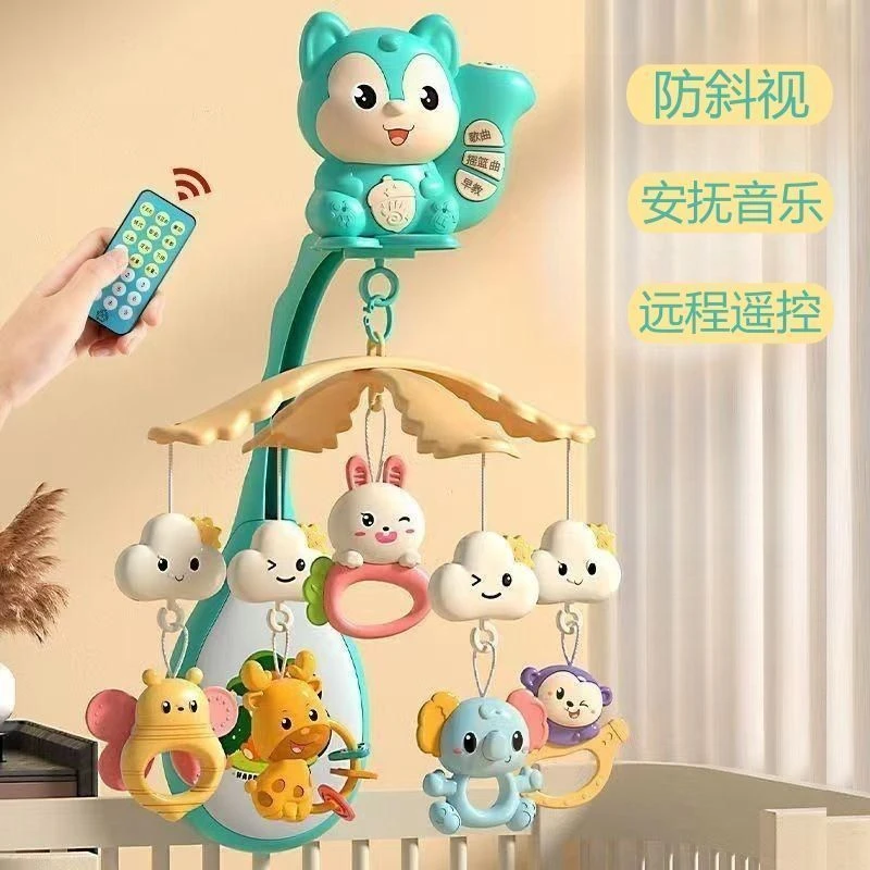 摇铃新生儿床头婴儿车旋转益智床上吊挂床铃宝宝安抚挂件悬挂玩具