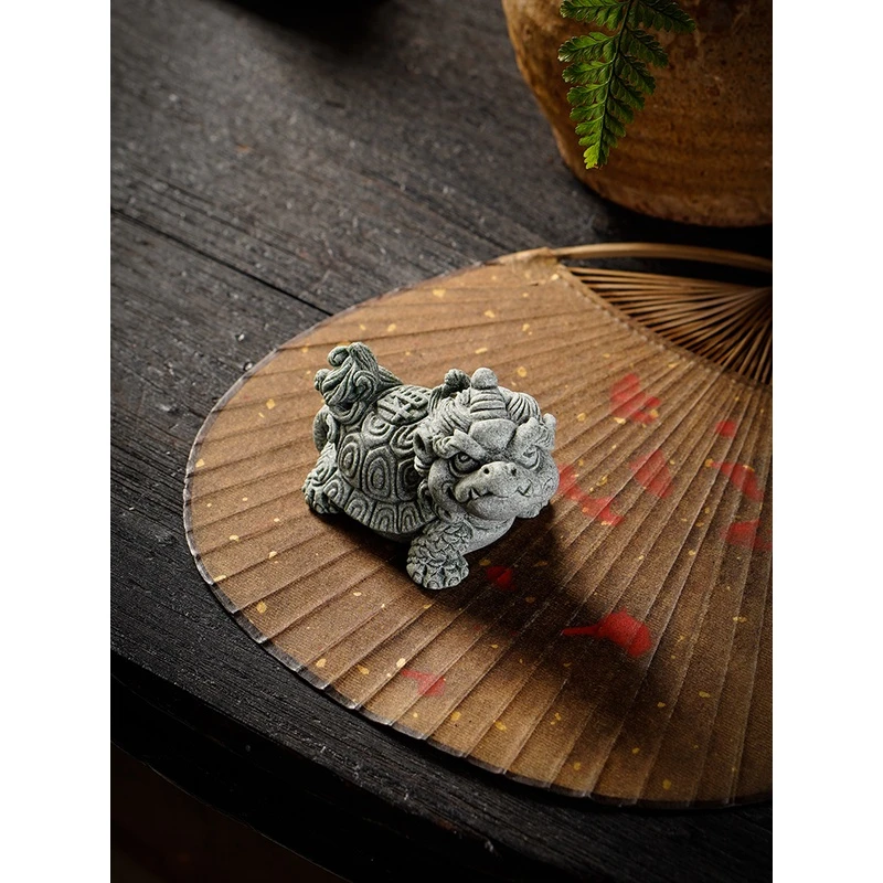 可爱卡通小龙龟精品可养鱼缸造景盆栽桌面装饰创意运财龟茶宠摆件
