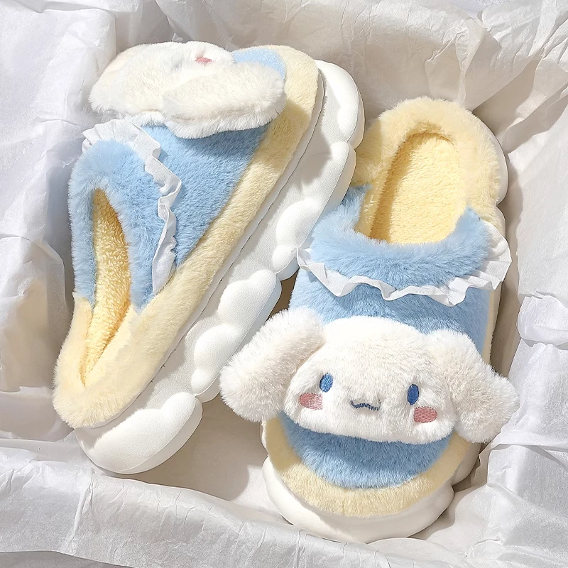 玉桂狗棉拖鞋女款秋冬季室内家居踩屎感可爱厚底产后月子拖鞋女士