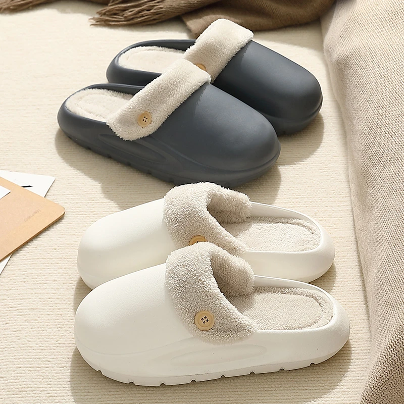 安尚芬棉拖鞋女款2024防水可拆卸可机洗冬居家保暖防滑毛绒拖鞋男
