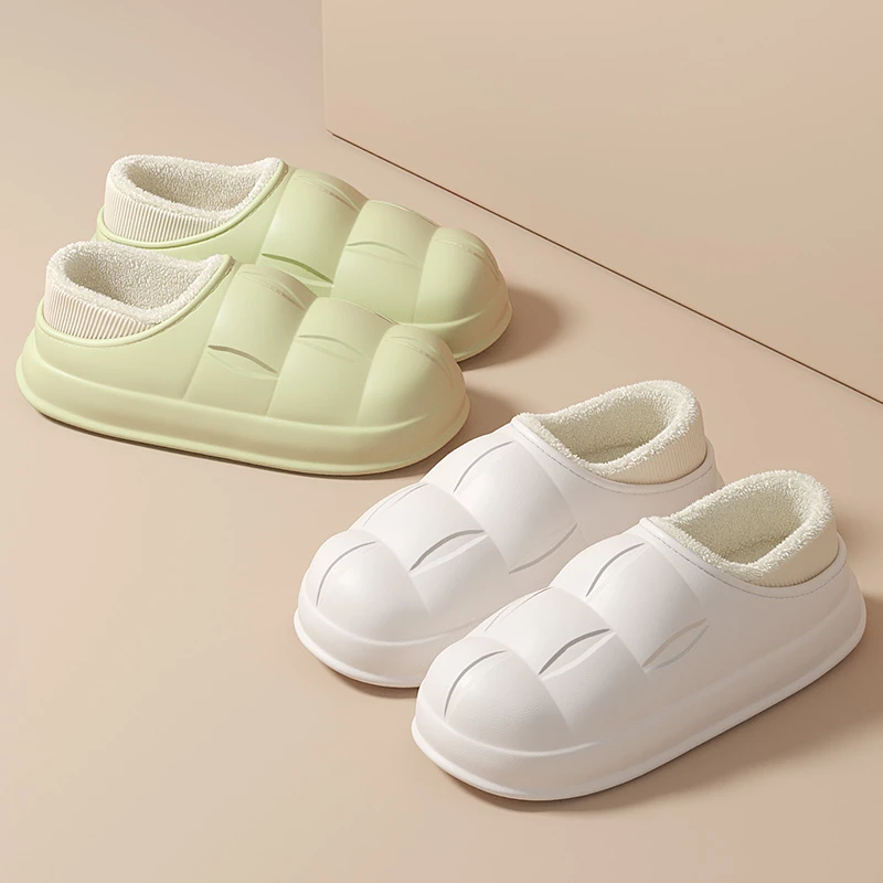 安尚芬包跟防水棉拖鞋女秋冬季室内家用情侣保暖踩屎感月子棉鞋男