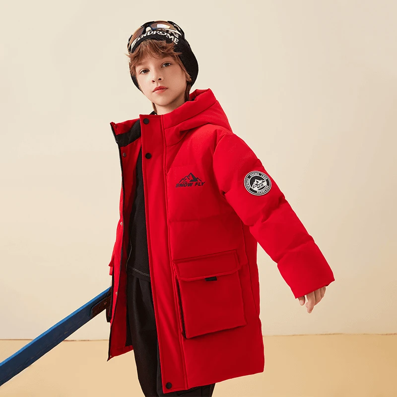 雪中飞冬季羽绒服加厚时尚中大童潮款中长款洋气-X401410108FXT