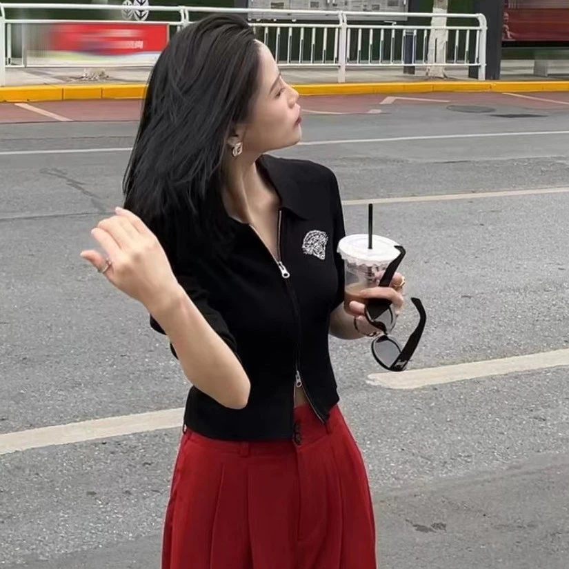 易缔媤拉链长袖针织DE73087