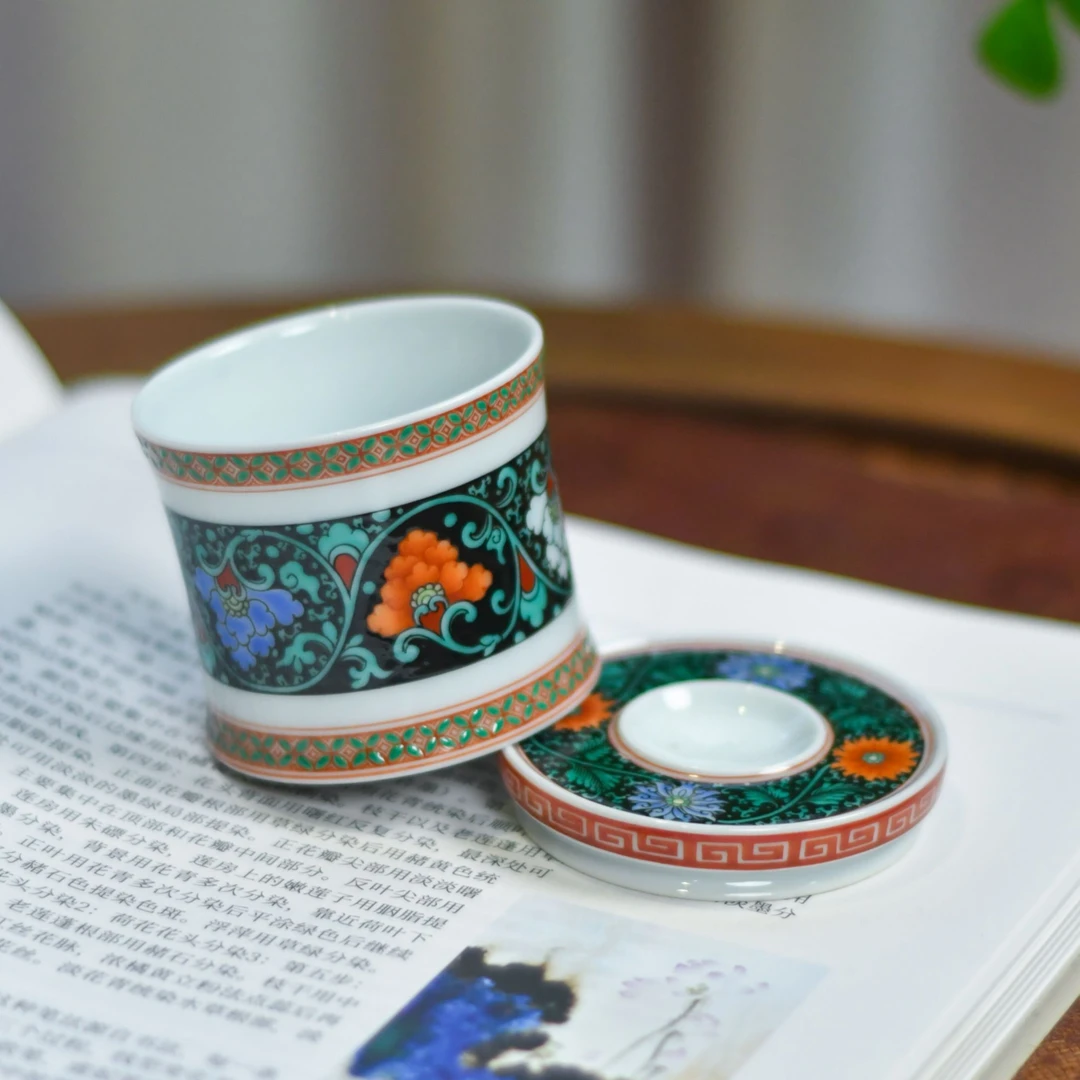 古阅和风·时来运转转转杯景德镇纯手工手绘